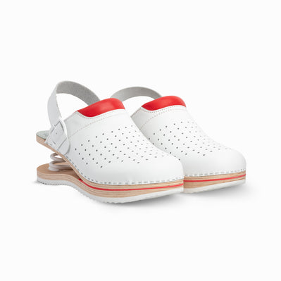 Geris Model GF05- White Red – klompe za medicinsko osoblje | Love Hippocrates